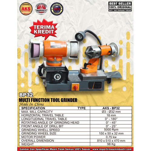 Multi Function Tool Grinder Machine Mesin Gerinda Besi Logam AKS-BP32