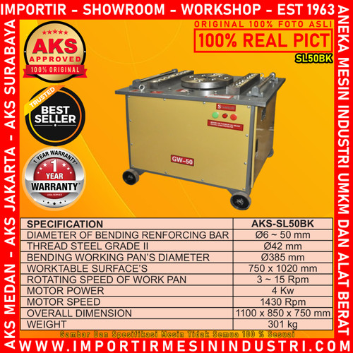 Steel Bar Bender 4 Kw Mesin Pembengkok Penekuk Besi Beton AKS SL50BK