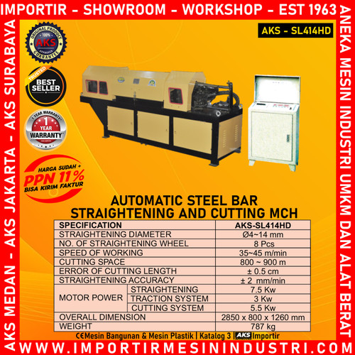 Mesin pelurus Besi Panjang & pemotong Otomatis AKS - SL414HD