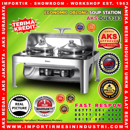 Prasmanan Roll Top Chafing Dish Economic Oblong Soup Station DU61383
