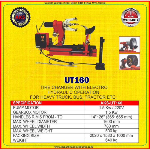 Alat Pembuka Ban Truk Hidrolik Truck 1500 Watt | AKS - UT160