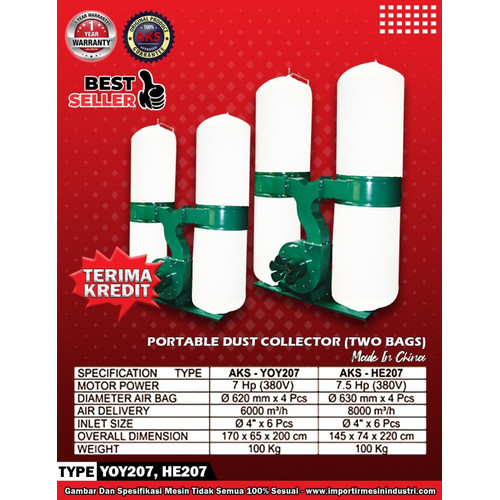 Penampung Debu Portable Dust Collector Weight 100 kg AKS - YOY207