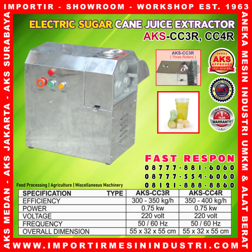 Electric Sugar Cane Juice Extractor Mesin Pembuat Air Tebu AKS - CC3R