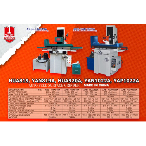 Auto Feed Surface / Mesin Penggiling Permukaan Pakan otomatis HUA920A