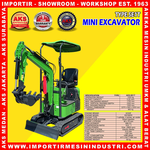 Mini Excavator 1 Ton / 1000 Kg / 1700 kg / 1.7 TON  , Excavator