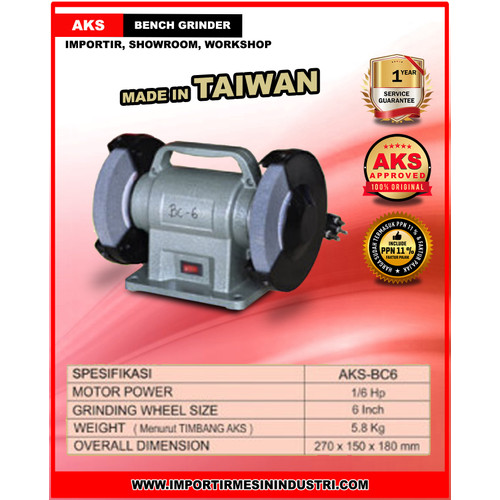Gerinda Duduk 6 Inc Asli Taiwan Bench Grinder Machine BC - 6 Original