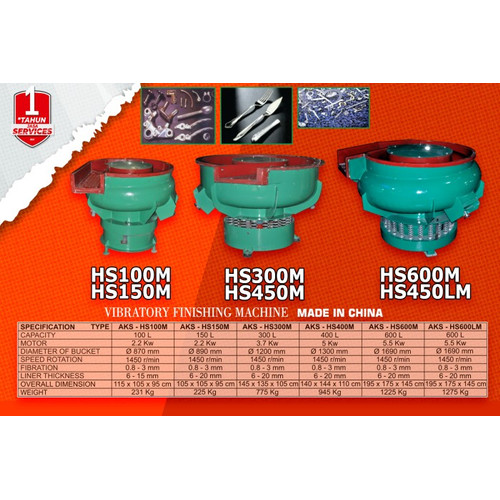 Mesin Pemolesan Logam Polishing Vibratory Finishing 400L - HS400M