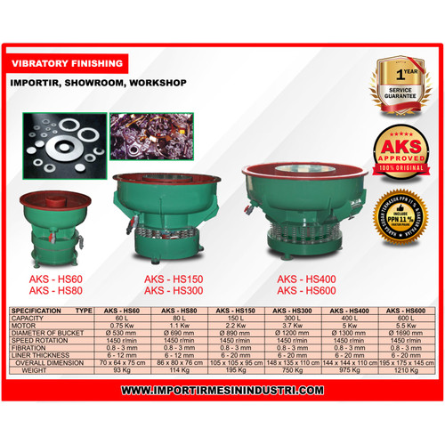 Mesin Pemolesan Logam Polishing Vibratory Finishing 300L - HS300M
