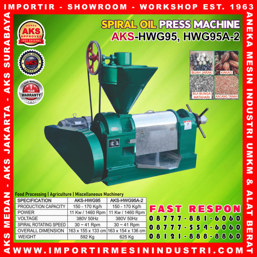 Mesin press minyak kopra / Screw oil press AKS-HWG95 mesin press kopra