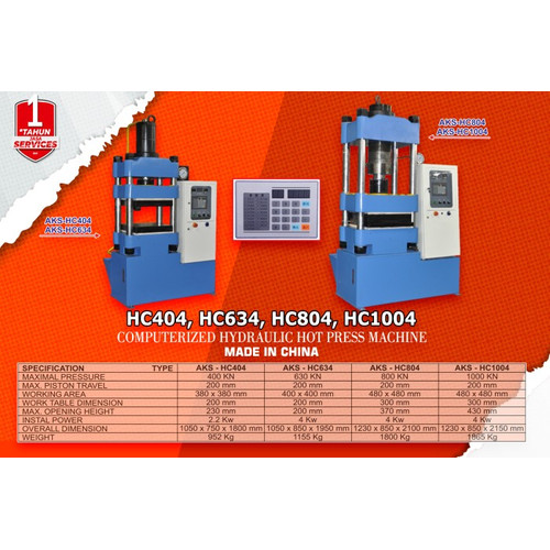 Mesin Pres Hidrolik Komputerisasi 100 Ton Hidrolik Machine Type HC1004