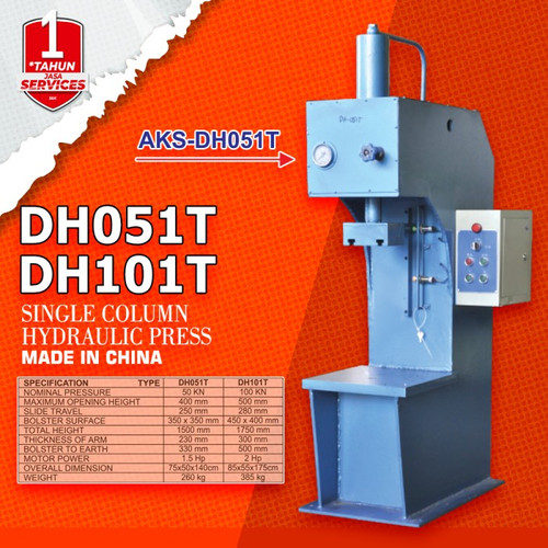 Mesin Pres Hidrolik 1 Tiang 5 Ton 1,5 Hp Hydraulic Press Type DH051T