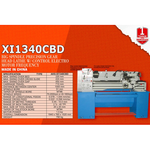 Control Electro Motor Frequency 33x100cm XI1340CBD Mesin Bubut Besi