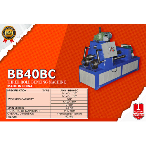 Roll Hydraulic Three Roll Bending Machine / Mesin Tekuk Pipa BB40BC