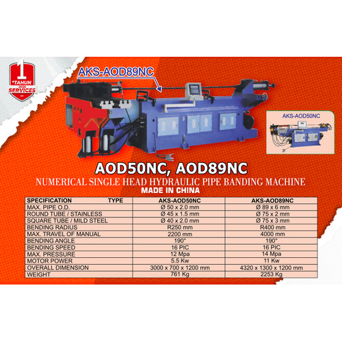 Bending Mesin / Numerical Hydraulic / Bending Pipe 89mm AOD89NC