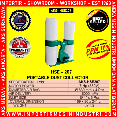 Portable Dust Collector Penghisap Debu Two Bag 7 HP HSE207
