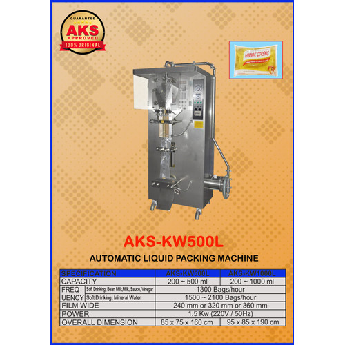 Mesin Pengemas Cairan Otomatis 200 - 500 ml - KW500L