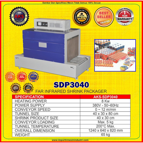 Penyusut Plastik Kemasan 8Kw 380V - SDP3040