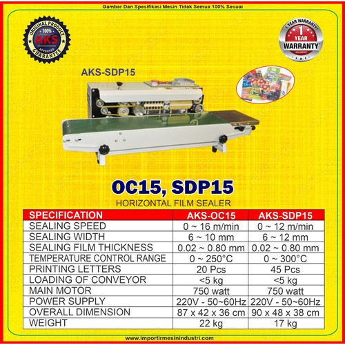 Continuous Band Sealer Mesin Segel Plastik Painting AKS - SDP15
