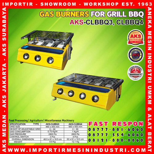 Kompor Gas Panggangan Ayam Grill Roaster 3 Tungku merk AKS CLBBQ3