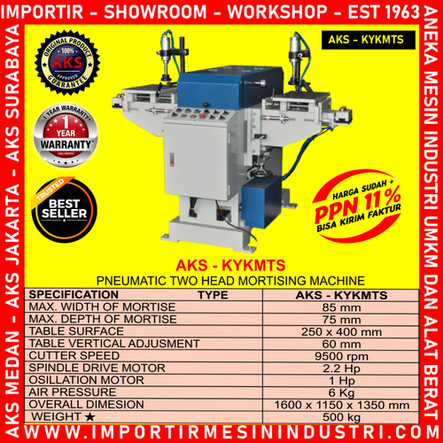 Alat Bor Bubut Kayu Dua Kepala Bor Pneumatic Mortising