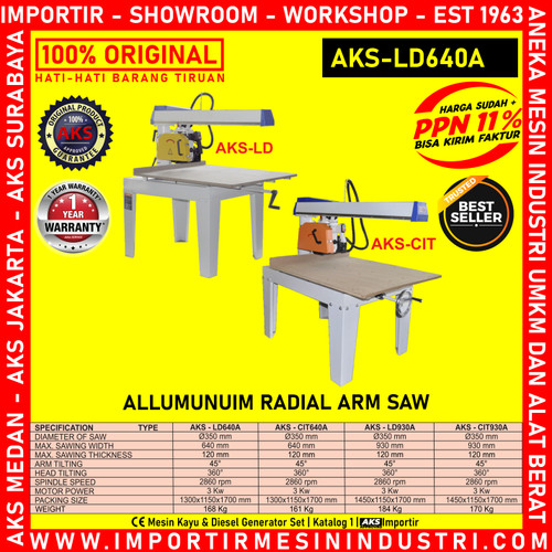 Mesin Gergaji Potong Kayu Alumunium Radial ARM SAW