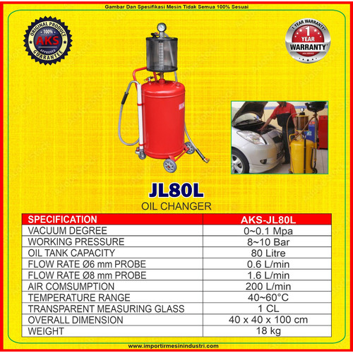 Mesin Sedot Oli Airtrack Oil Suction Drainer Bengkel - JL80L