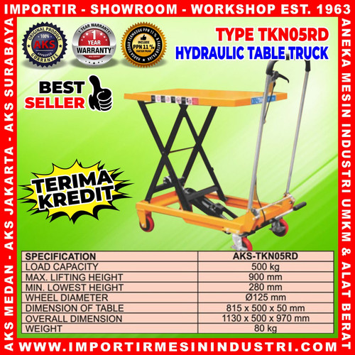 Meja Hidrolik / Hydraulic Table Truck / Lift - 500 kg 90 cm - TKN05RD