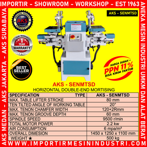 Machine Mortising Horizontal Double End Bubut Kayu Ganda SENMTSD