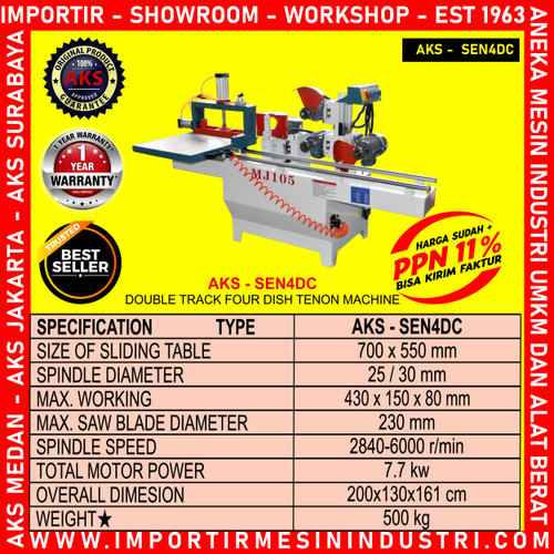 4 Dish Tenon Cutting Wood Mesin Potong Kayu Jalur Double SEN4DC