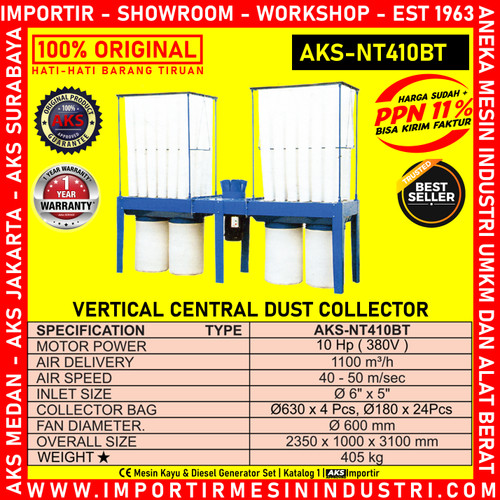 MECHINE Penghisap Debu Double Bagsaw Dust Collector 10 Hp NT410BT