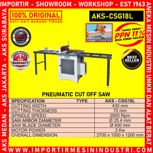 Mesin Potong Kayu Pneumatic Cut Off Saw AKS - CSG18L