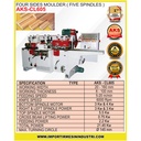 Pembentuk Kayu 4 Sides Moulder (5 Spindles) Machine CL605