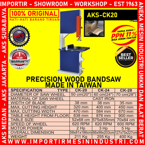 MACHINE Benso Pemotong Kayu Presisi Precision Wood Bandsaw AKS - CK20