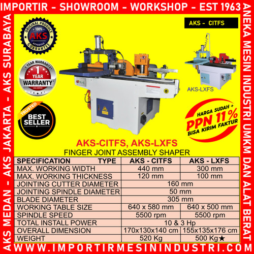 Machine pengambung Kayu Sendi Jari Semi Auto Finger Joint CITFSSA