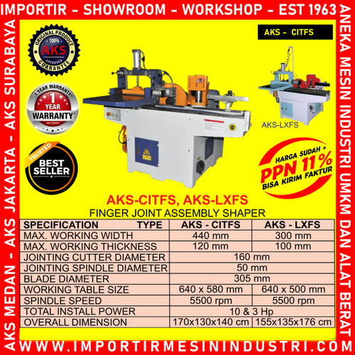 Machine Rakit Kayu Sendi Jari Finger Assembly Joint Shaper AKS - CITFS