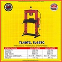 TL45TC Alat Pres Velg Hidrolik Hydraulic Shop Press Kapasitas 45 Ton