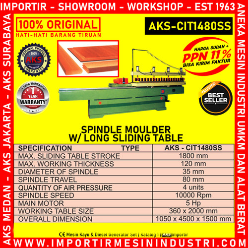 Machine Potong Kayu Spindle Moulder Long Slinding Table CIT1480SS