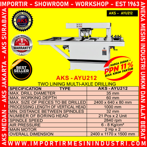 Bor Kayu Dua Lapisan Multi-Axe Drilling Wood Machine AKS - AYU212