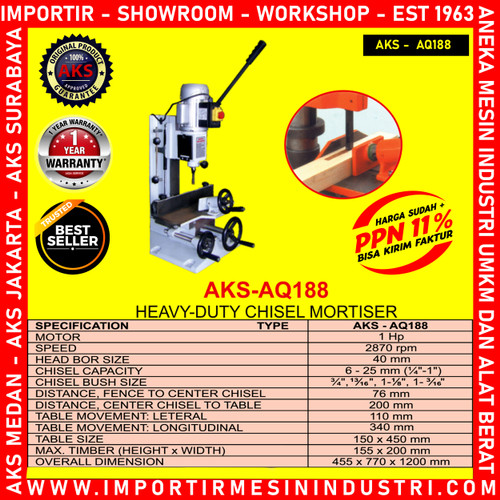 MACHINE Heavy Duty Chisel Mortiser Hp Bobok Kayu Pembolong AQ188