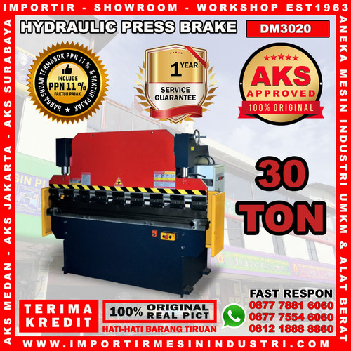 Mesin Bending Tekuk Plat Besi Hidrolik Press Brake 30 Ton DM3020