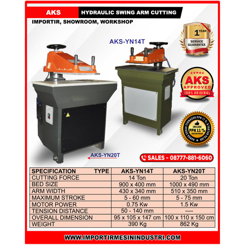 YN14T Hydraulic Swing Arm Machine Mesin Pon Kulit