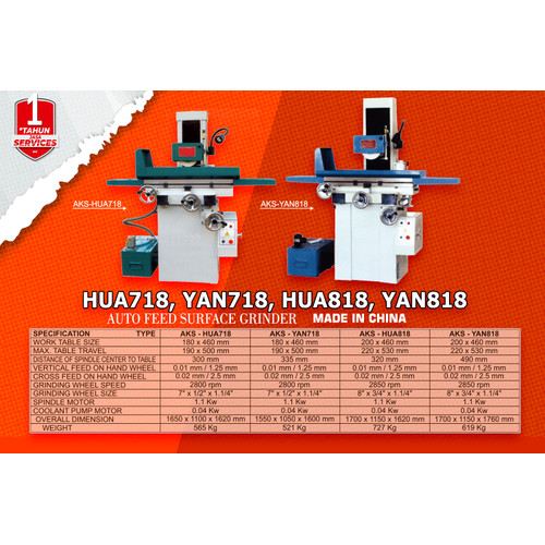 Manual Surface Grinder Machine YAN818 Mesin Penggiling Permukaan