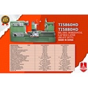 TI5880HD Mesin Bubut Besi Logam 145 x 200 cm Horizontal Gap Bed Lathe