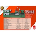 Horizontal Gap Bed Lathe TI2580HD Mesin Bubut Besi Logam 63x200cm