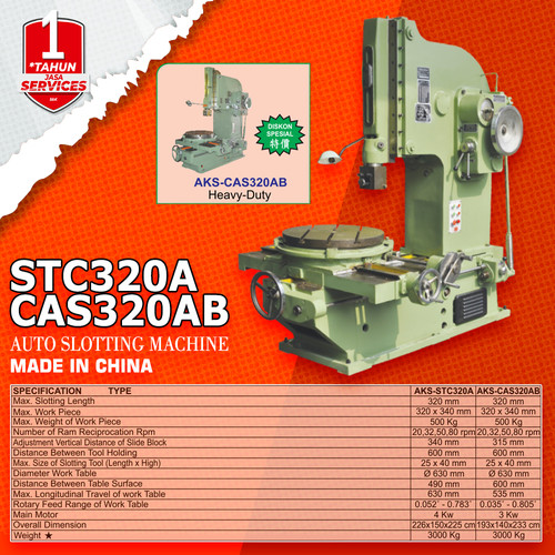 STC320A Mesin Slotting Vertical Logam Auto Slotting Metal