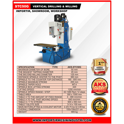 STC50G Drilling Milling Machine Vertical -Mesin Bor & Penggilingan