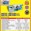 Mesin Bubut Besi Mini Lathe Bench Lathe Metal Machine - AW714D