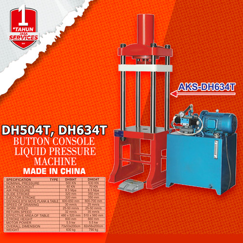 DH504T Mesin Press 4 Tiang 50 Ton 5,5 Kw Button Consol Liquid Machine