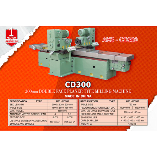 Double Face Planer Machine CD300 Mesin Drilling & Milling 3000 mm