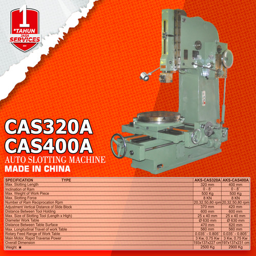 Auto Slotting Metal 320mm - CAS400A Mesin Slotting Vertical Logam
